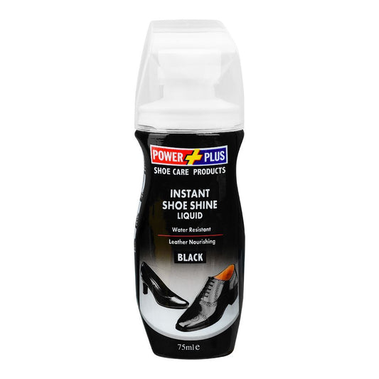 Power Plus Instant Shoe Shine Liquid Black 75ml