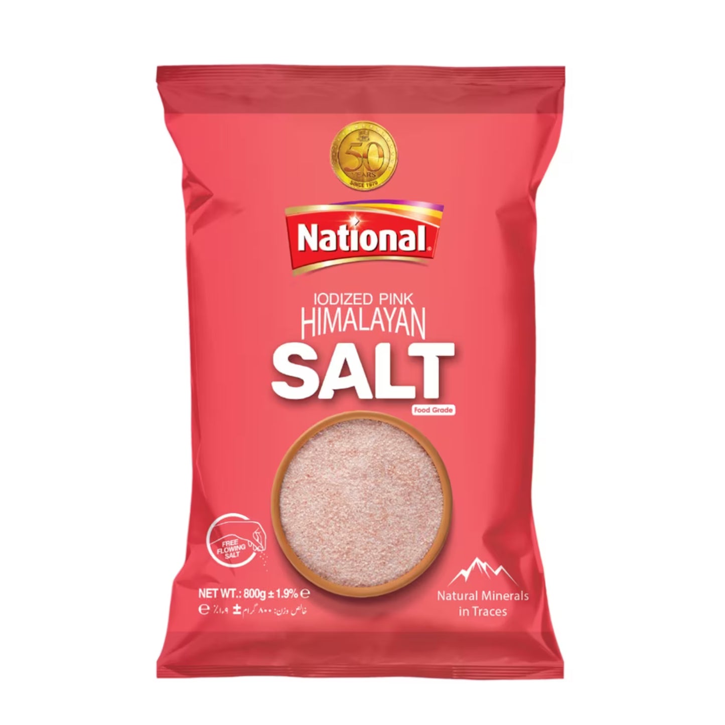 National Iodized Pink Salt 800g